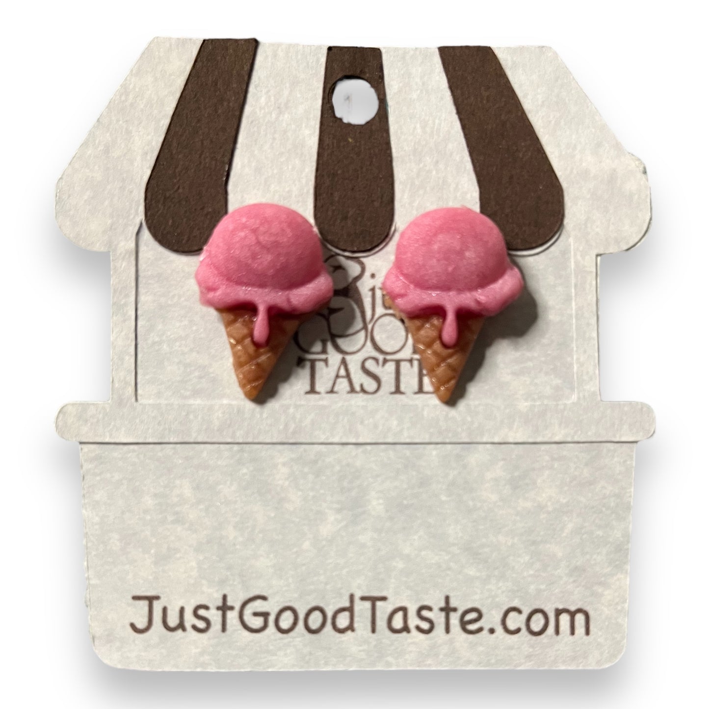 Strawberry Ice Cream Cone Earrings