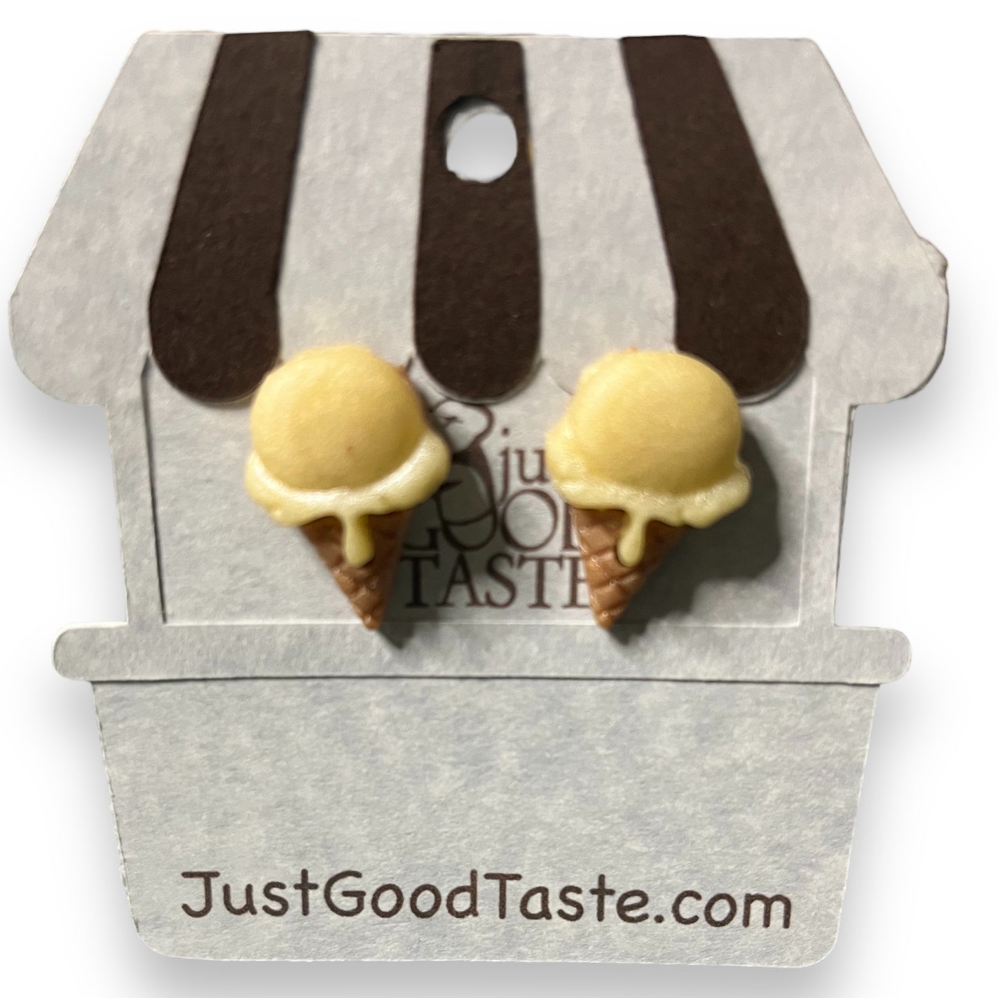 Vanilla Ice Cream Cone Earrings