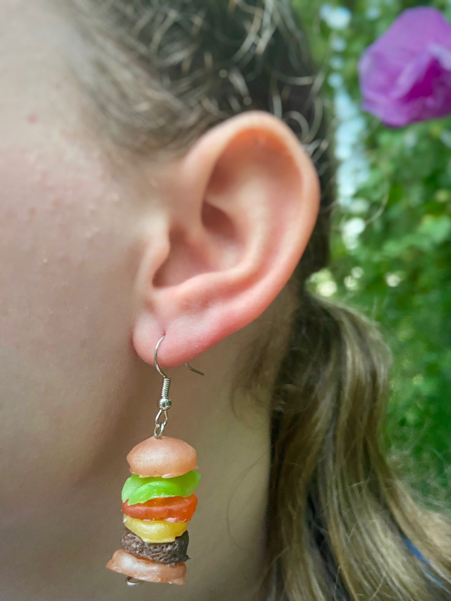 Burger Earrings