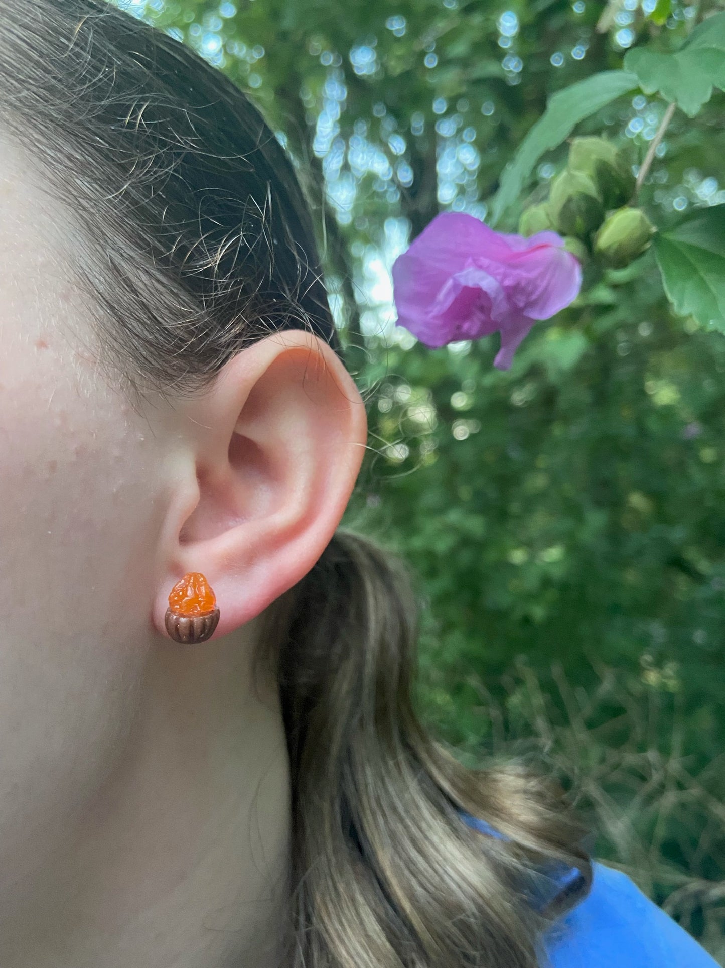 Mini Orange Cupcake Earrings