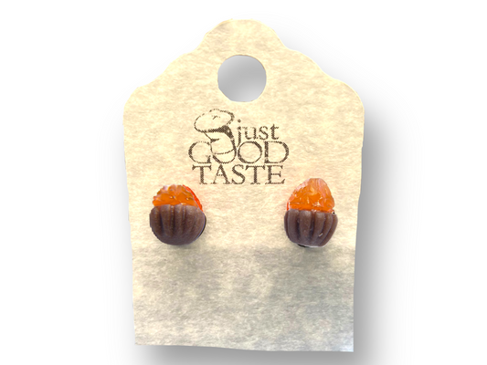 Mini Orange Cupcake Earrings