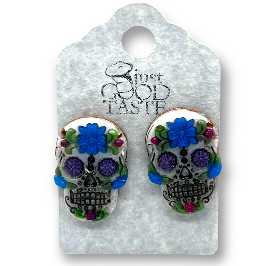 Sugar Skull Cookie Earrings